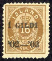 Iceland Sc# 55 MH 1902-1903 16a Brown Numeral Overprint - Neufs