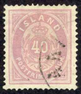 Iceland Sc# 18 Used 1882-1898 40a Red Violet Numeral - Used Stamps