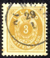 Iceland Sc# 21 Used (b) 1897 3a Orange Numeral - Used Stamps