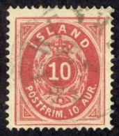 Iceland Sc# 11 Used (b) 1876 10a Carmine Numeral - Used Stamps