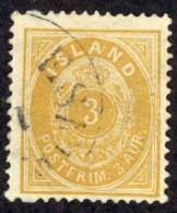 Iceland Sc# 15 Used 1882-1898 3a Orange Numeral - Used Stamps