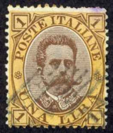 Italy Sc# 56a Used 1889 1l Brown & Orange King Humbert I - Oblitérés