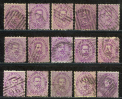 Italy Sc# 50 Used Lot/15 1879 50c Violet King Humbert I - Oblitérés