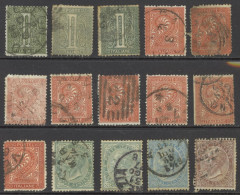 Italy Sc# 24-30 Used Lot/15 Assorted 1863 Numerals & King Victor Emmanuel II - Usados