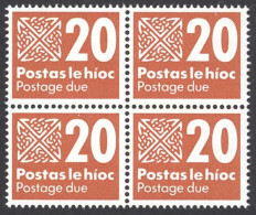 Ireland Sc# J33A MNH Block/4 1985 20p Postage Due - Segnatasse