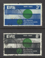 Ireland Sc# 198-199 Used 1965 ITU Emblem, Globe And Communication Waves - Gebruikt