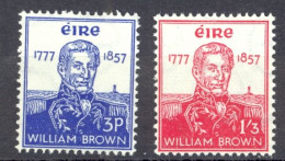 Ireland Sc# 161-162 Mint No Gum 1957 Admiral William Brown - Ongebruikt