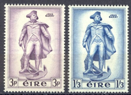 Ireland Sc# 155-156 MH 1956 Statue Of John Barry - Unused Stamps