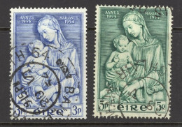 Ireland Sc# 151-152 Used (a) 1954 Madonna By Della Robbia - Gebruikt