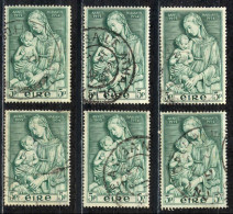Ireland Sc# 152 Used Lot/6 1954 5p Madonna By Della Robbia - Used Stamps