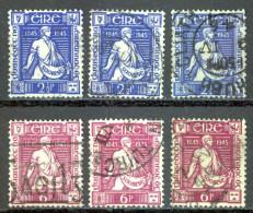 Ireland Sc# 131-132 Used Lot/3 1945 Sower - Usados