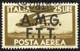 Italy Trieste Sc# C5 Used 1947 25l Overprint Air Post - Usati