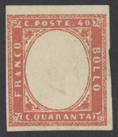 Italy Sardinia Sc# 13 (no Gum) Mint 1863 40c Victor Emmanuel III - Sardinien