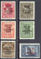 Italy Agean Is.-Rhodes Sc# B1-B6 MH 1943 5c+5c-50c+50c Semi-Postal - Ägäis (Rodi)