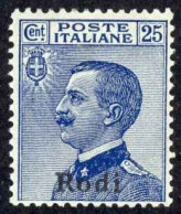 Italy Agean Is.-Rhodes Sc# 7 MH 1912-1924 25c Overprint Ferrucci Issue - Egeo (Rodi)