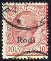 Italy Agean Is.-Rhodes Sc# 3 Used 1912-1924 10c Overprint Definitives - Egeo (Rodi)