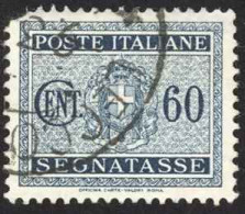 Italy Sc# J35 Used 1934 60c Slate Black Coat Of Arms - Segnatasse