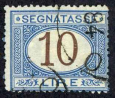 Italy Sc# J19 Used (a) 1874 10l Blue & Brown Postage Due - Strafport