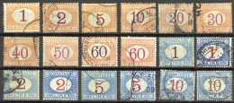 Italy Sc# J3-J20 Used (a) 1870-1925 Postage Due - Impuestos
