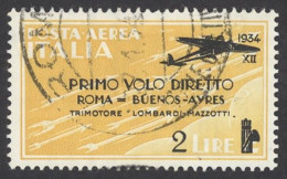 Italy Sc# C52 Used 1934 2l On 2l Air Post - Airmail