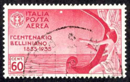 Italy Sc# C81 Used (b) 1935 60c Muse Playing Harp - Luftpost