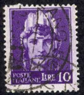 Italy Sc# 459 Used (b) Watermark 277 1945 10l Italia - Afgestempeld