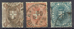 Italy Sc# 73-75 Used (a) 1896-1897 Arms Of Savoy - Gebraucht