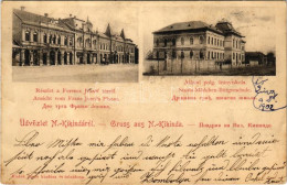 T3 1902 Nagykikinda, Kikinda; Ferenc József Tér, Állami Polgári Leányiskola, Rádák János üzlete és Saját Kiadása / Squar - Unclassified