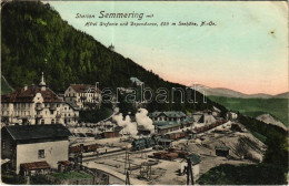 T2/T3 1910 Semmering, Station Mit Hotel Stefanie Und Dependance / Railway Station, Locomotive, Train (EK) - Unclassified