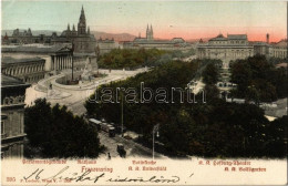 T2 1907 Vienna, Wien, Bécs I. Franzensring, Parlamentsgebaude, Rathaus, Votivkirche, Hofburg-Theater, Universitat, Volks - Sin Clasificación