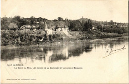 T2/T3 1904 La Réole, La Gare Du Midi, Les Bords De La Garonne Et Les Vieux Moulins / Railway Station, Riverbank, Watermi - Sin Clasificación