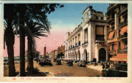* T2/T3 1934 Nice, Nizza; Le Palais De La Méditerranée / Palace, Automobiles (glue Marks) - Zonder Classificatie