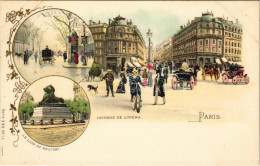 * T2/T3 Paris, L'Avenue De L'Opera, Le Lion De Belfort. Art Nouveau, Floral, Litho - Ohne Zuordnung