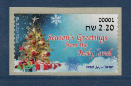 ISRAËL, **, Yv D96, Mi ATM 108, Noël 2015, - Franking Labels