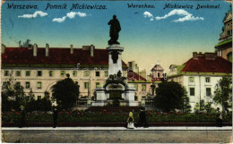 T2/T3 1916 Warszawa, Varsovie, Warschau, Warsaw; Pomnik Mickiewicza / Mickiewicz Denkmal / Monument (EK) - Zonder Classificatie
