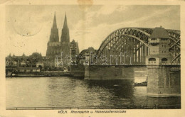 T2/T3 1913 Köln, Cologne; Rheinpartie U. Hohenzollernbrücke / River, Bridge (EK) - Ohne Zuordnung