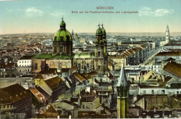 ** T1/T2 München, Munich; Blick Auf Die Theatiner-Hofkirche Und Ludwigsstrasse / General View, Church - Non Classificati