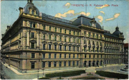 T2 1917 Trieste, Trieszt; I.R. Palazzo Delle Poste / Post Palace + "M. Kir. 41. Honv. Gy. Hadosztály Menet Alakulásainak - Unclassified
