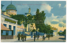 ** T2 Galati, Galatz; Strada Domneasca Cu Biserica Greceasca, Cofetaria-Centrala, Cinema-Central / Street View, Church,  - Ohne Zuordnung