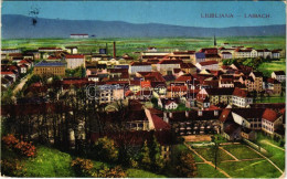 T2/T3 1917 Ljubljana, Laibach; Látkép / General View + "K.u.K. Pferdefeldbahn 3." (EK) - Non Classés