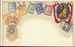 ** T1/T2 Stamps Of Paraguay, Coat Of Arms, Golden Decoration, Flags, Litho - Non Classés