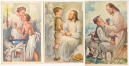 ** 3 Db RÉGI Márton L. Cserkész Képeslap / 3 Pre-1945 Hungarian Boy Scout Art Postcards - Zonder Classificatie