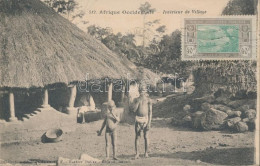 T2 Afrique Occidentale, Intérieur De Village / Village, Children, Folklore From French West Africa. TCV Card - Sin Clasificación