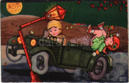 T2/T3 1931 Egy Autó Találkozása A Lámpaoszloppal / Children Art Postcard, Car Crash With A Lamp Post. Amag 0323. S: Marg - Zonder Classificatie