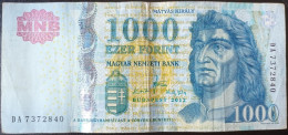 BILLETE DE HUNGRIA DE 1000 FORINT DEL AÑO 2012 (BANKNOTE) - Hongarije