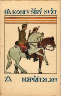 ** T2 Na Koni V Síry Svet, Za Neprítelem / Czech Military Propaganda With Horse Riding Soldiers - Zonder Classificatie