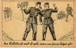 T2/T3 1942 WWII German Military Art Postcard (kis Szakadás / Small Tear) - Non Classés