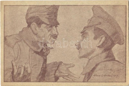 * T2/T3 "Mit Veszekedjünk?", I. Világháborús Magyar és Orosz Katona / WWI Hungarian And Russian Soldier, Peace Propagand - Ohne Zuordnung