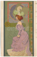 ** T2/T3 La Francaise. Serie 653. Nr. 5. / Francia Hölgy. Magyar Szecessziós Litho Művészlap / The French Lady. Hungaria - Non Classés