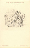 ** T1 Wichtige Mitteilung, Aus A. Hendschel's Skizzenbuch No. 4., Verlag V. M. Hendschel / Baroque Couple - Unclassified